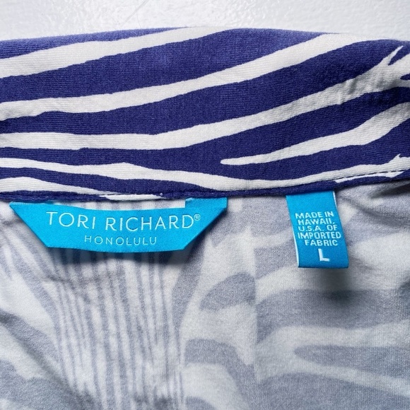 Tori Richard ALTERED Blue Zebra Print Women's Dress - Picture 7 of 16